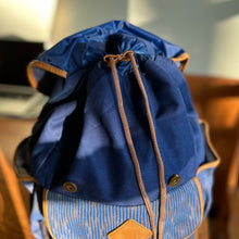 Load image into Gallery viewer, Cotton Canvas Drawstring Flap Backpack With Vegan Bottom
